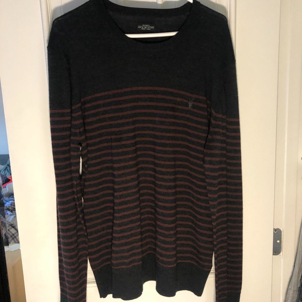 All Saints Merino Wool Striped Sweater XXL
